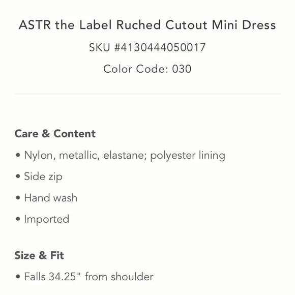 ✨ Anthropologie Ruched Cutout Mini Dress Sz S - Picture 5 of 11